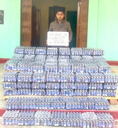 Sinam Rakesh from Manipur has been arrested by enforcement personnel in Kohima on charges of smuggling the banned cough syrup, Phensedyl, seen in the image.   