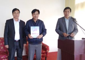 Pukhayi Sumi, Parliamentary Secretary of Soil and Water Conservation, releasing the manual on Soil and Water Resource Management and GIS application.