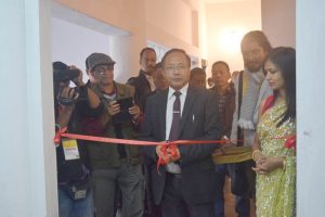 Director of Art and Culture, Vevo Sapuh, inaugurating the first International Art Festival in Kohima on December 5.