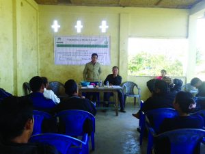 A resource person addressing the financial literacy programme in Sululamang village on January 9.