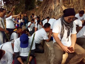 Mission Walk delegates praying at the Clark prayer spot at Molungkimong