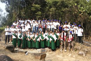 Molungkimong watsu group and delegates of Mission Walk 2017 at Angotzukong Hillock, Molungkimong