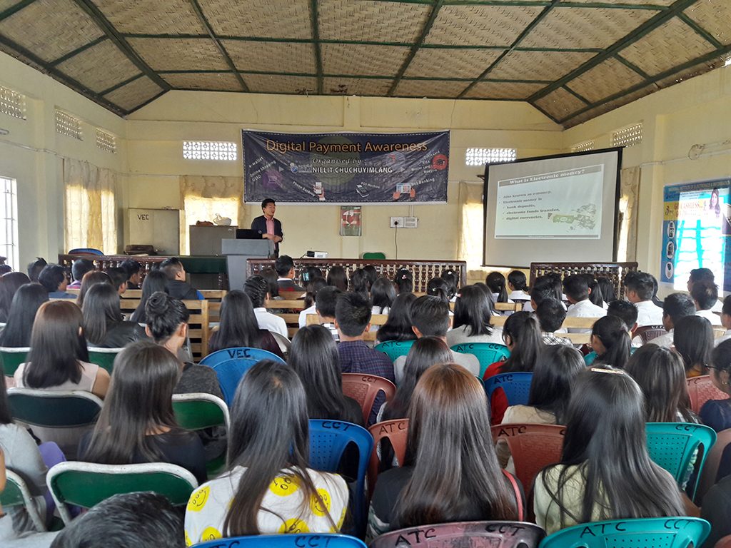 A seminar on digital payment, cashless transaction and cyber security conducted by the National Institute of Electronics & Information Technology in progress in Chuchuyimlang town in Mokokchung on March 16.