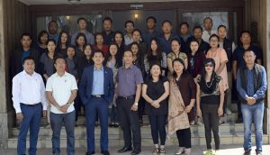 Dimapur Deputy Commissioner Kesonyu Yhome along with trainees of the DOPT sponsored induction training programme at Circuit House on March 14.