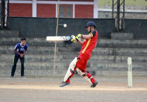 A Trebuchet batsman attempts a pull shot during the 2nd Master Shield T20 Cricket Tournament match against Jaggernut at Imkongmeren Sports Complex on Monday.