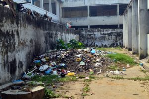 Dimapur Town hall surrounding encroached by neighbouring building’s garbage