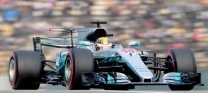 Mercedes’ British driver Lewis Hamilton drives during the qualifying session for the Formula One Chinese Grand Prix in Shanghai.