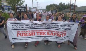 Protest rally against rape in Imphal on Thursday