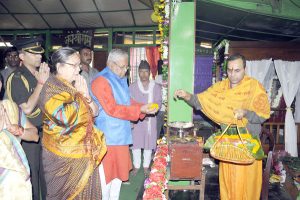 Governor Acharya and his Lady Wife offering Puja and Darshan on the occasion of Janmashtami at Kohima on 14th Aug 2017