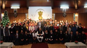 Governor Acharya with Government School teachers students and Managing Committee representatives at Durbar Hall Raj Bhavan Kohima on 11th December 2017