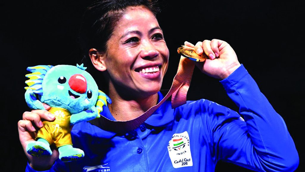 Mary Kom was one of three Indian boxing gold medallists at the Commonwealth Games.