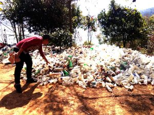 Plastic waste collected from Doyang