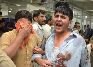 Top secular leader among 20 killed in suicide blast at election rally in Pak