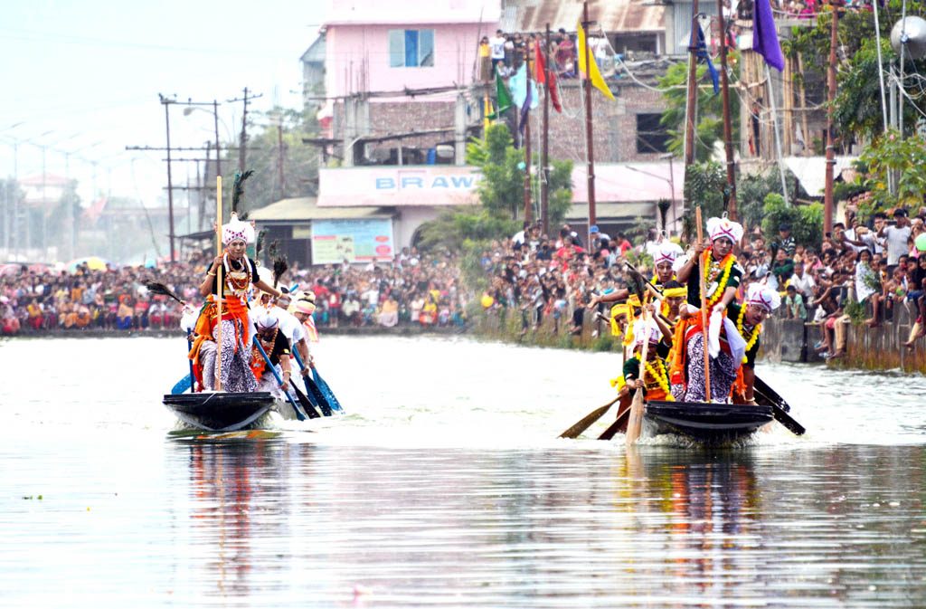 boat race during heikru hidongba festival in manipur on thursday Pic DIPR