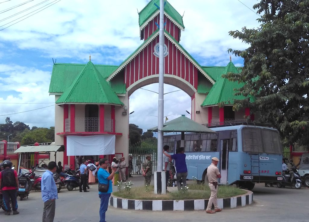 the main gate of manipur university on sept 21