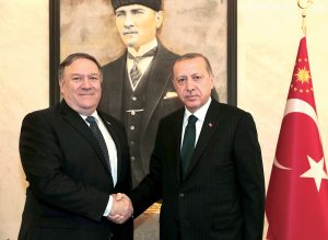 Tayyip Erdogan and Mike Pompeo