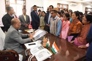 manipur chief minister N Biren singh interacting with the public during the joint peoples and hill leaders day in Imphal on Thursday