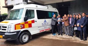 CMO DImapur Airport Director handing over the ambulances key to CMO
