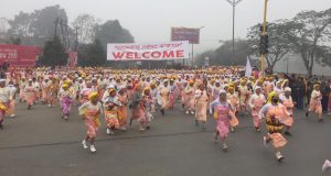 womenfolks participating in the nupi lan memorial run in imphal on wedndesday 1
