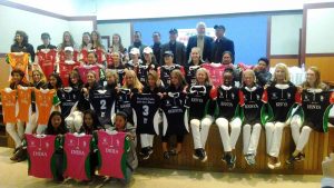 women polo players from four foreign countries and two indian teams along with officials showing their polo jerseys during a photo session in imphal on wednesday 2