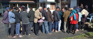 Voters in queue at Pfutsero