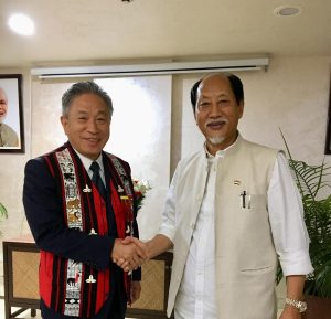 Chung Kwang Tien and Chief Minister of Nagaland Neiphiu Rio