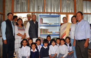 Governor Acharya his lady wife Kavita Acharya and others with students and teachers of Officers Hill Government Middle School Kohima on 7th June 2019