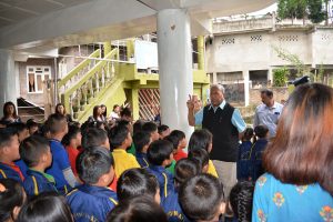 Governor Acharya interacting with Joe Foundation Inclusive School Kohima students on 12th June 2019