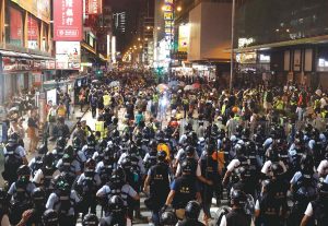 Hong Kong police arrest five after night of fresh clashes