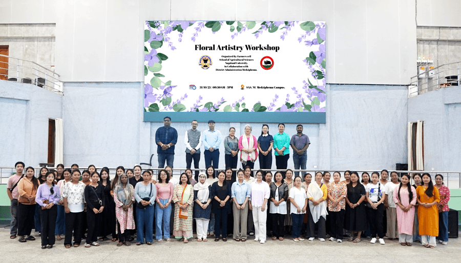 Floral artistry workshop held at Nagaland University Medziphema campus