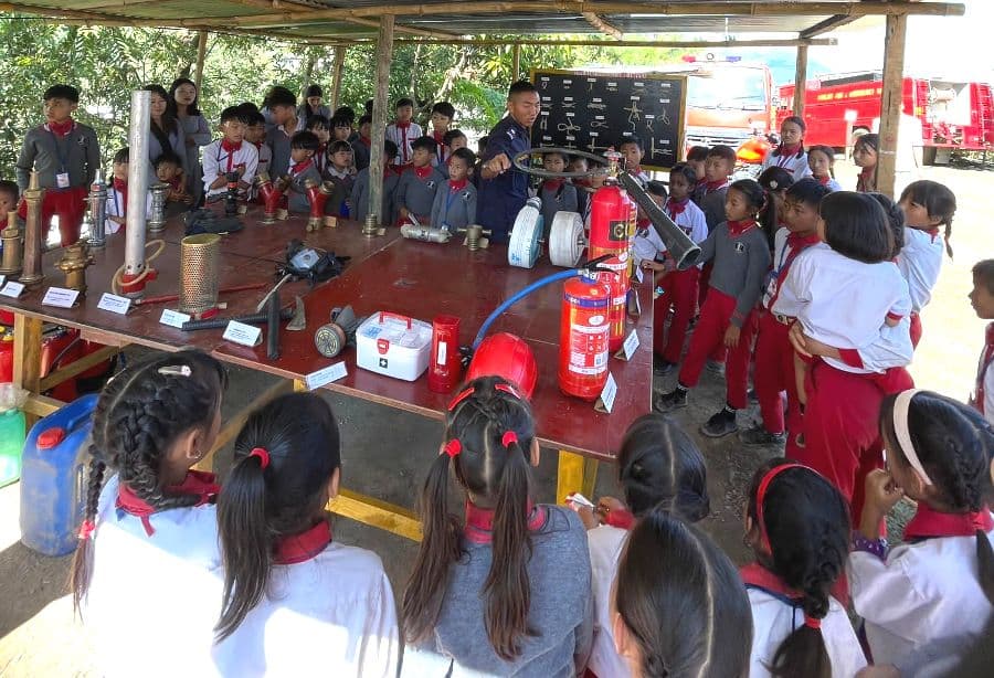 Students of BC Olive School visit fire station in Kiphire