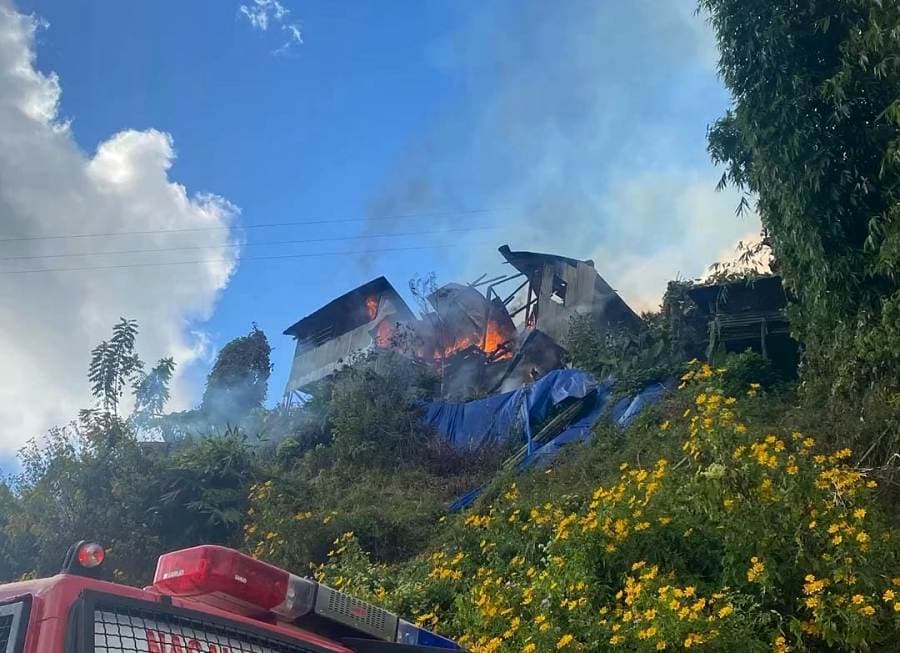 House gutted in Wokha fire; firefighter injured
