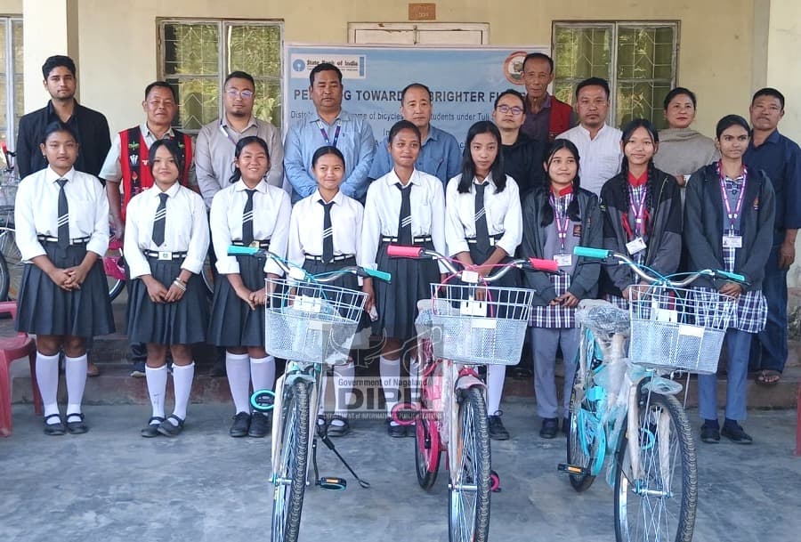 Mokokchung District administration distributes bicycles to girl students in Tuli