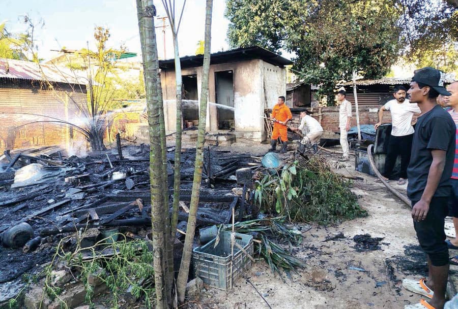 Fire guts thatch house in Dimapur