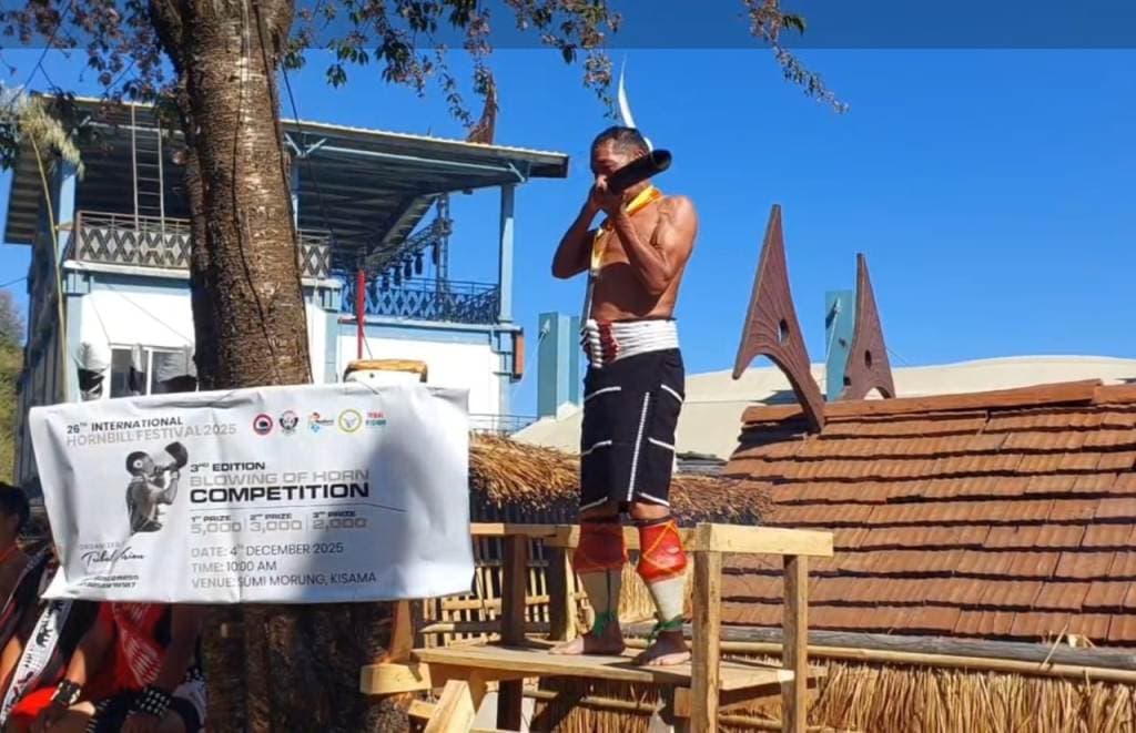 Hornbill Festival 2025: Qhegholi Chishi wins war cry contest, Lhuvepra Venyo tops horn-blowing