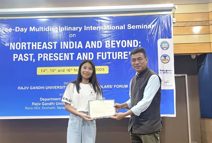 Nagaland University scholar wins best paper award at international seminar