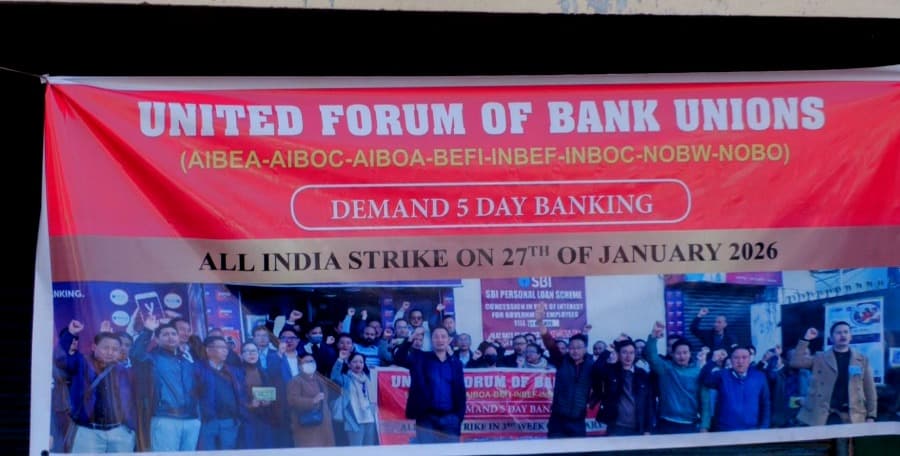 Dimapur bank employees join nationwide strike over five-day work week demand