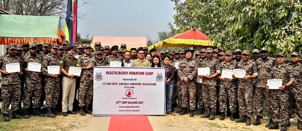 173 BN CRPF organises blood donation camp at Airfield Dimapur