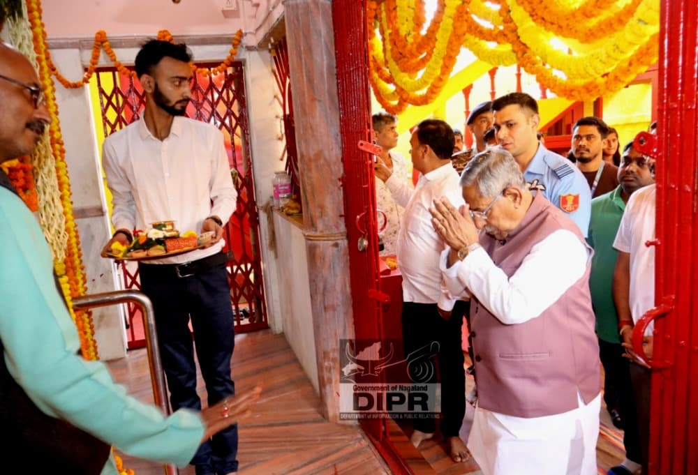 Governor Nand Kishore visits temples in Dimapur, emphasises unity and heritage