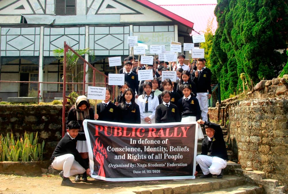 Mokokchung schools hold protest against Vande Mataram directive