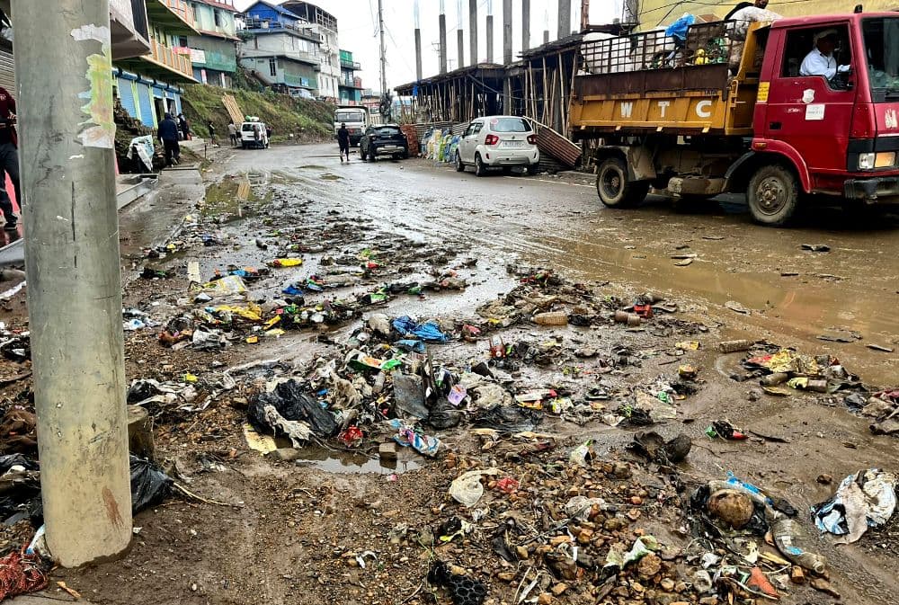 WTC clears waste along NH-2 after waterlogging in Wokha