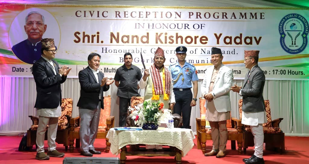 Gorkha community felicitates Governor Nand Kishore Yadav in Kohima