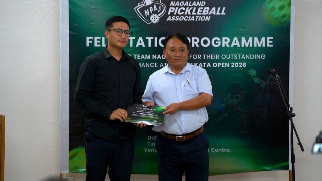 Nagaland pickleball players felicitated for winning medals at Kolkata Open