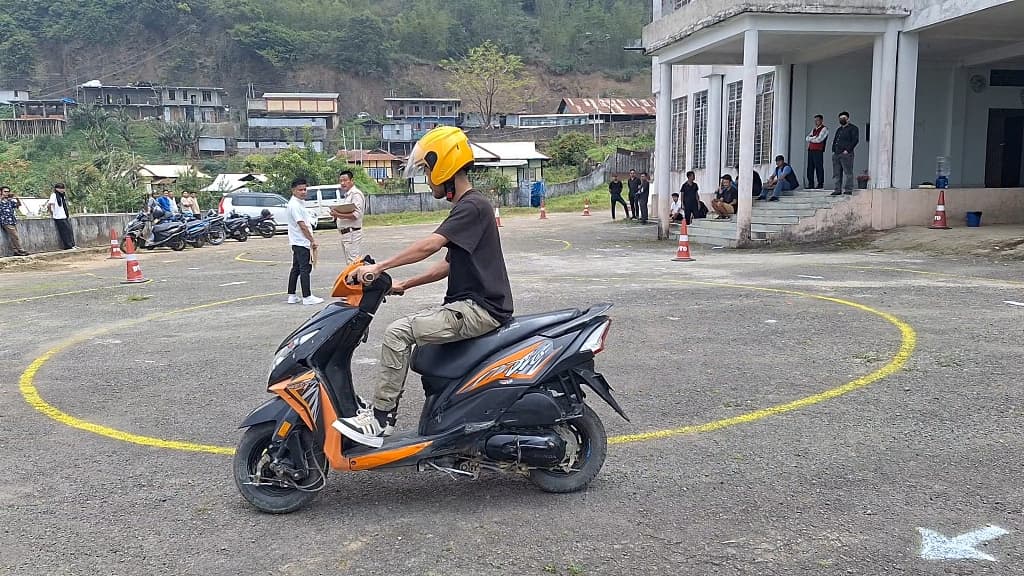 RTA Wokha conducts riding tests for two-wheeler taxi permits