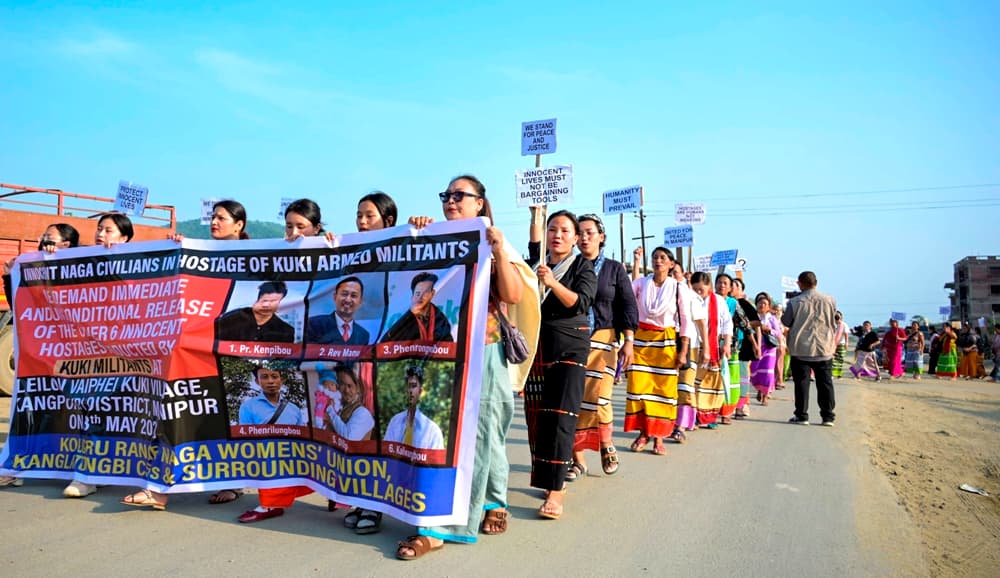 Naga women demand safe return of six hostages in Manipur