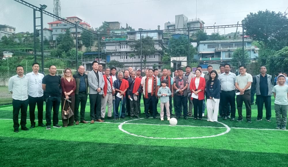 Dr. Kekhrielhoulie Yhome inaugurates futsal court, distributes farm machinery in Kohima