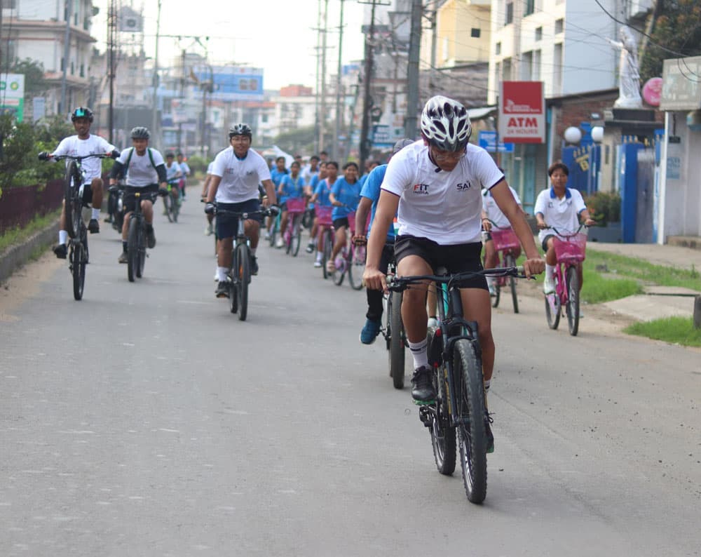 SAI Dimapur celebrates World Bicycle Day with cycling rally