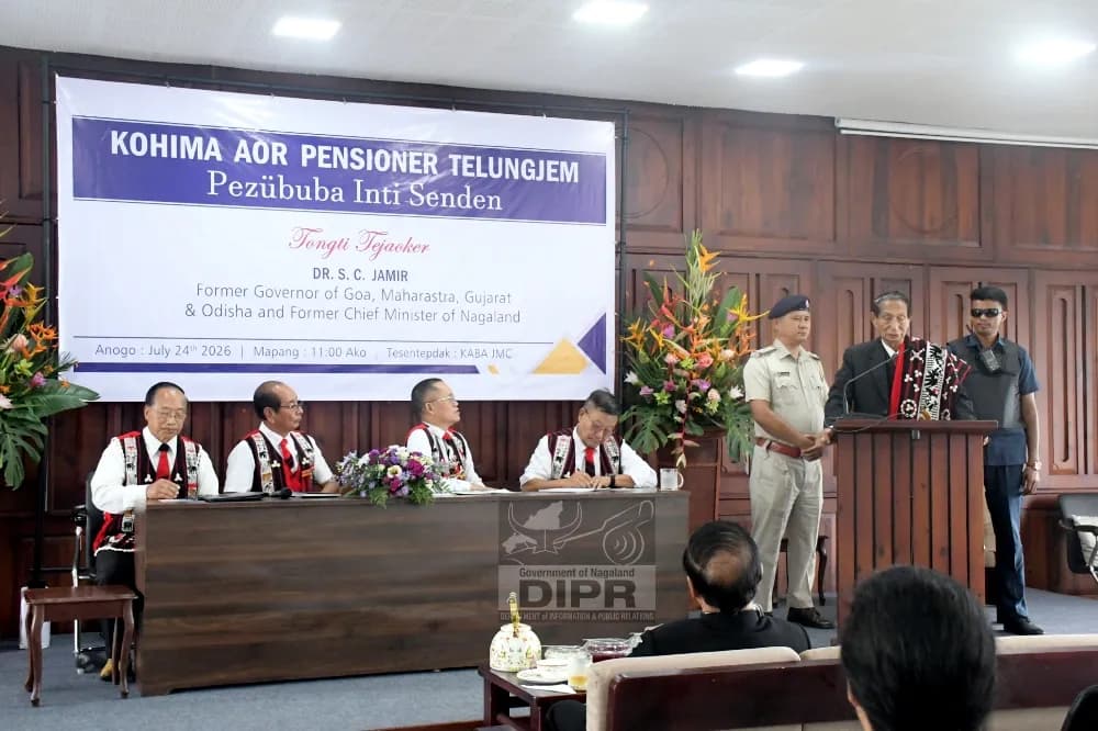 Dr. SC Jamir addresses Kohima Ao Pensioner Union general meeting