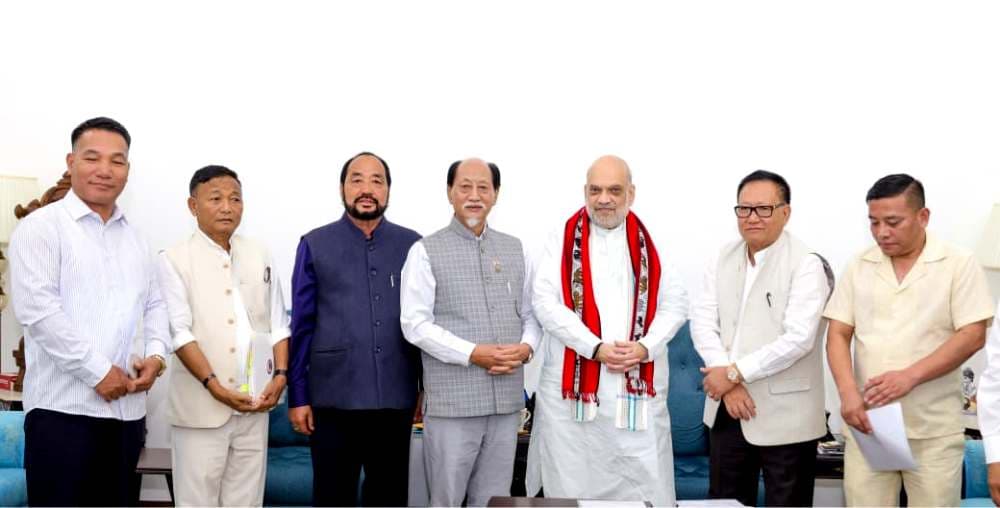 Nagaland Cabinet delegation led by CM Neiphiu Rio meets Amit Shah on FNTA