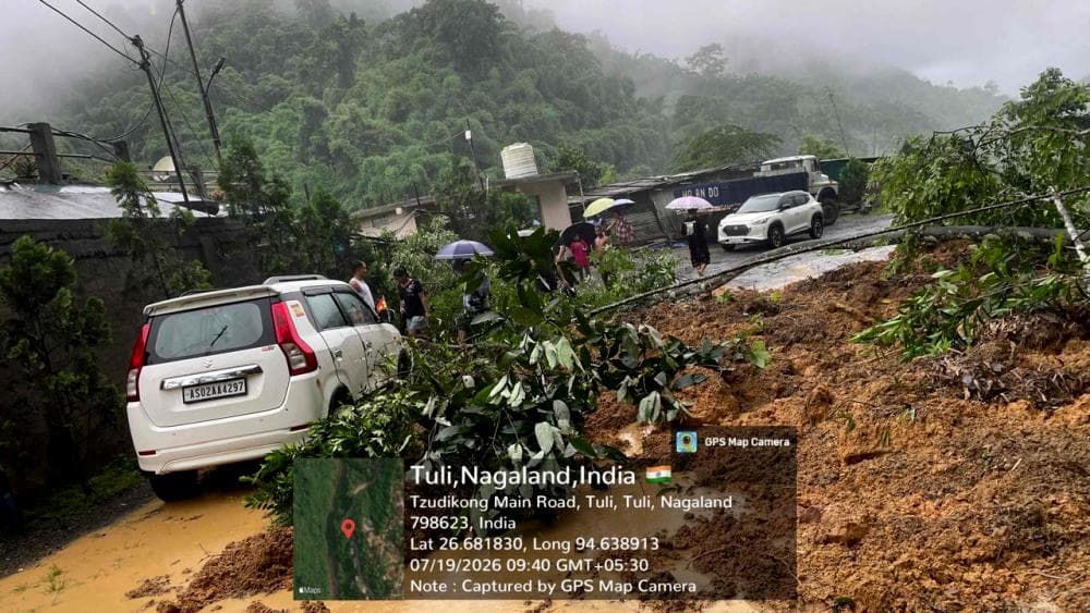 Nagaland: Floods swamp Tuli, landslides sever NH-61; district issues public alert